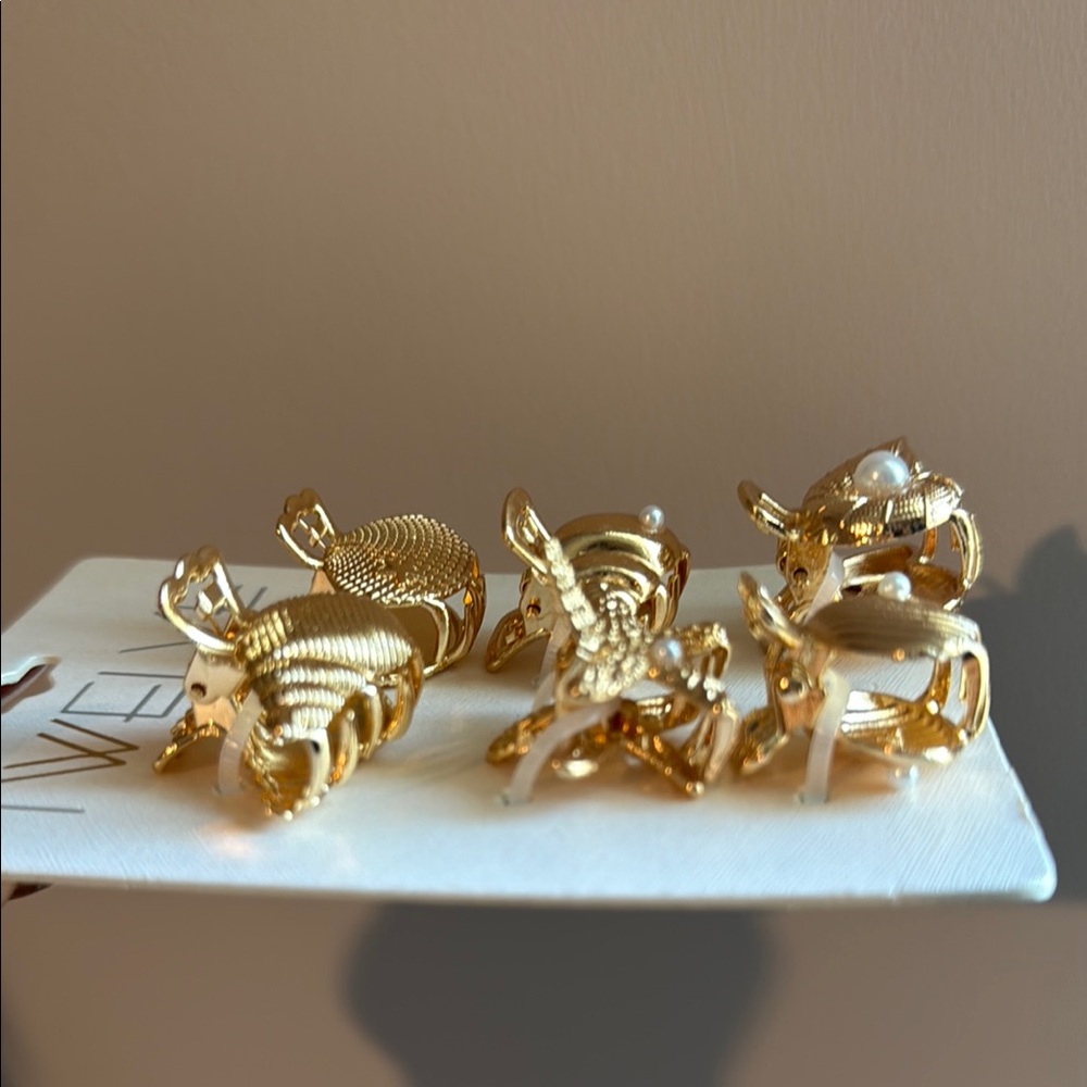 Gold-Tone Sea-Inspired hair clip Set - Picture 3 of 5